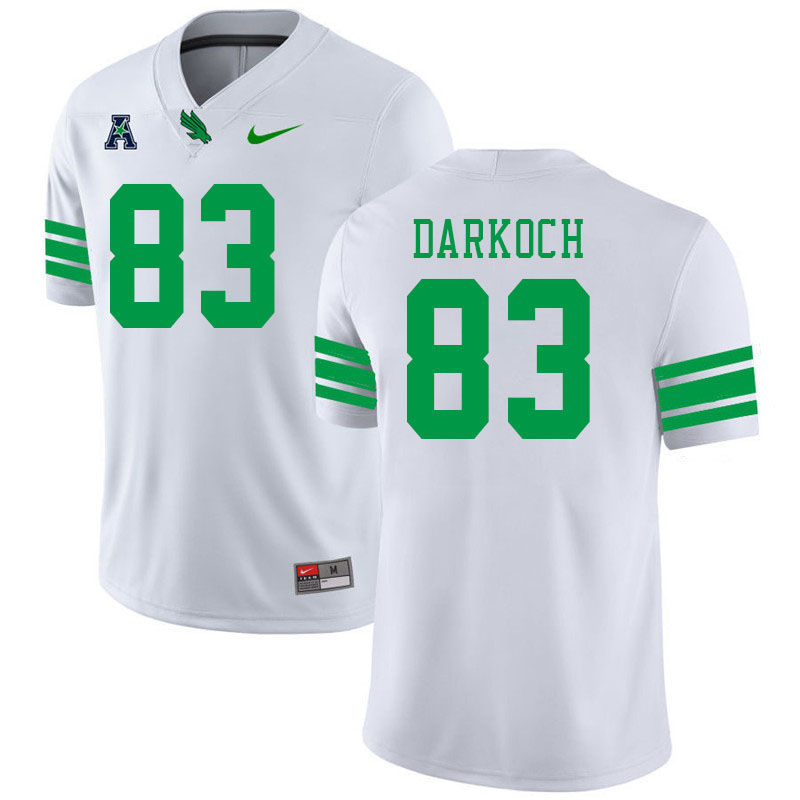 #83 Zack Darkoch North Texas Mean Green College Football Jerseys Stitched-White